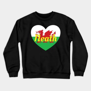 Neath Wales UK Wales Flag Heart Crewneck Sweatshirt